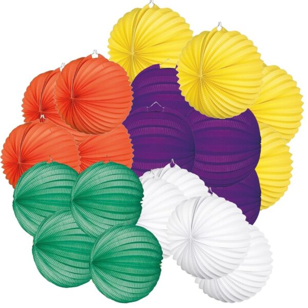 20x Voordelige gekleurde lampionnetjes pakket 22 cm