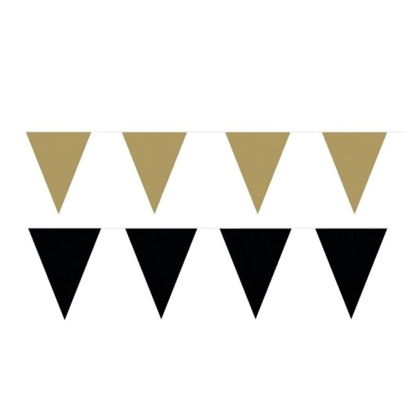 60 meter zwart/gouden buitenvlaggetjes