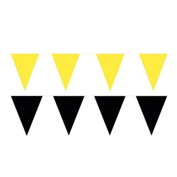Black and Yellow thema party vlaggetjes