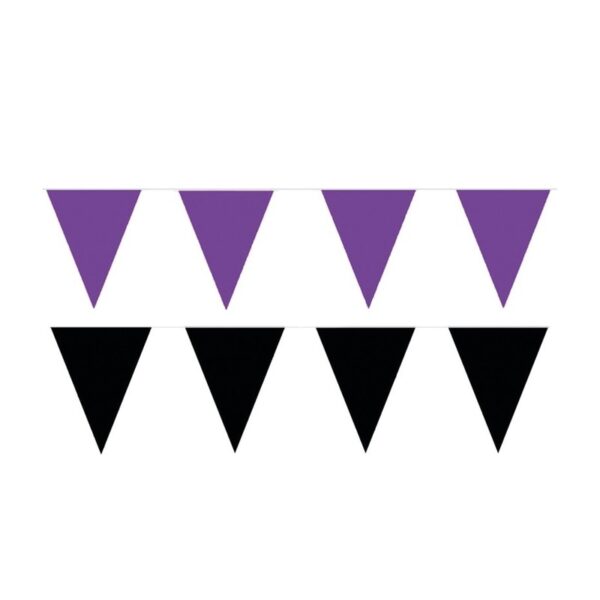 60 meter zwart/paarse buitenvlaggetjes