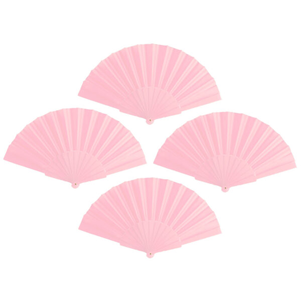 Spaanse Handwaaier - 4x - lichtroze - 23 x 43 cm - Verkoeling waaiers voor zomerse themperatuur