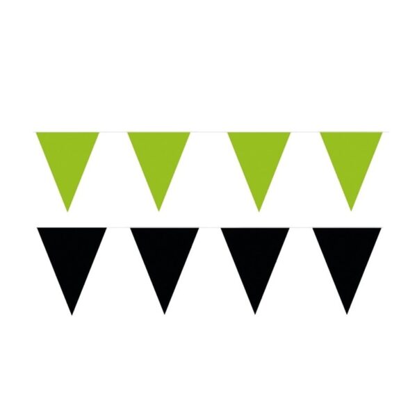 60 meter zwart/groene buitenvlaggetjes