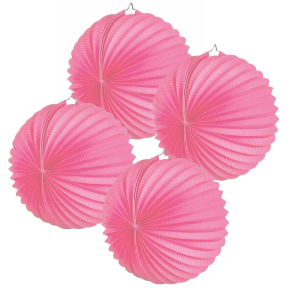 10x Lampionnen roze 22 cm