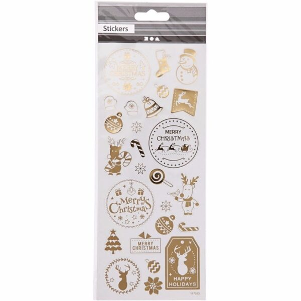 Kerst gouden stickers 78 stuks
