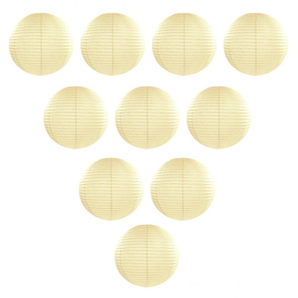 Luxe bol feest lampion - 10x - ivoor wit - dia 50 cm - papier