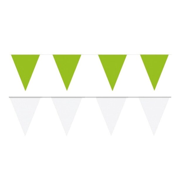 60 meter witte/groene buitenvlaggetjes
