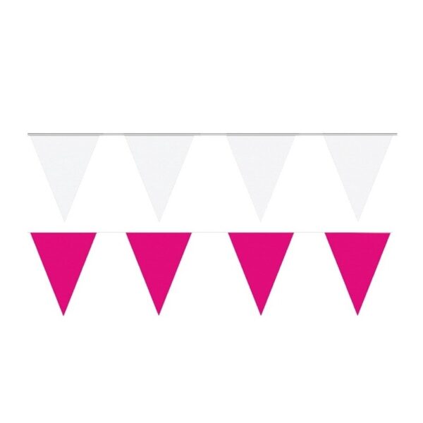 White and Pink thema party vlaggetjes