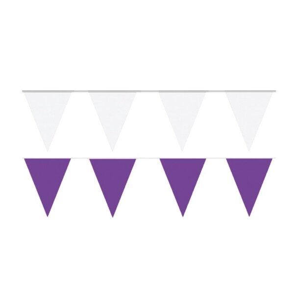 White and Purple thema party vlaggetjes