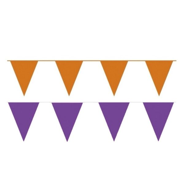 Orange and Purple thema party vlaggetjes
