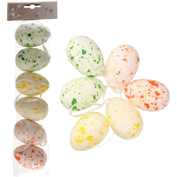 Plastic paaseitjes spetters 18x stuks