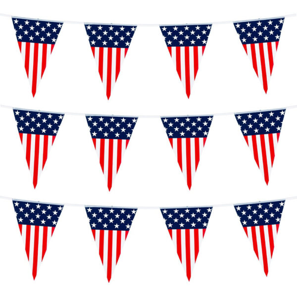 Vlaggenlijn / vlaggetjes land Amerika / USA - 8x - 6 meter - slingers
