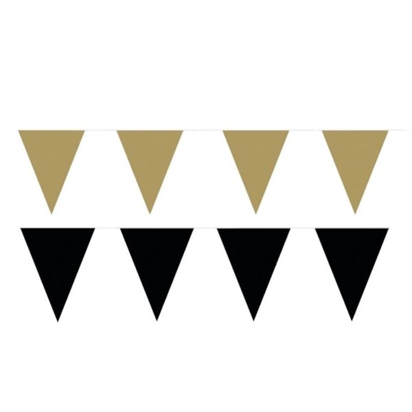 Black and Gold thema party vlaggetjes