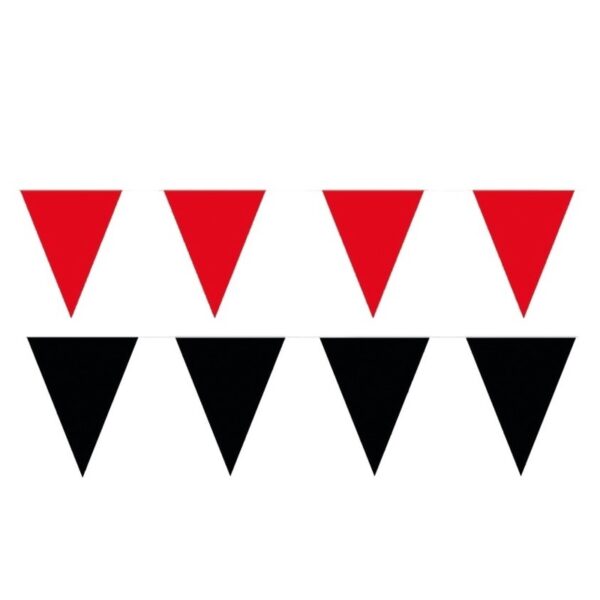 80 meter zwart/rode buitenvlaggetjes -