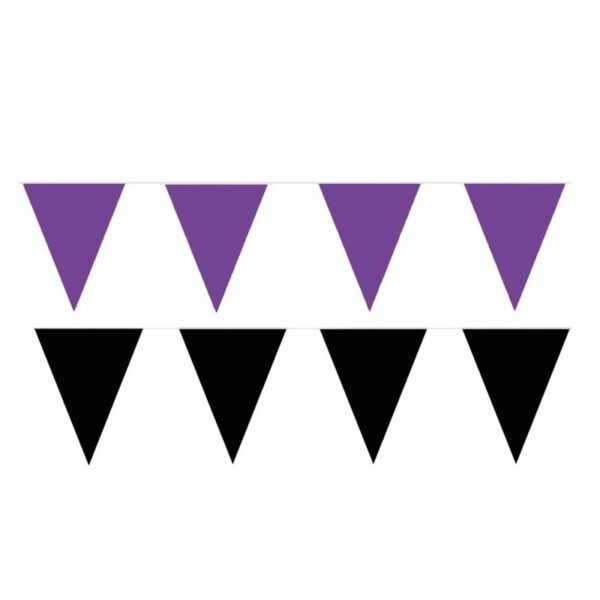 Black and Purple thema party vlaggetjes
