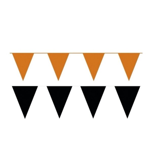 200 meter zwart/oranje buitenvlaggetjes