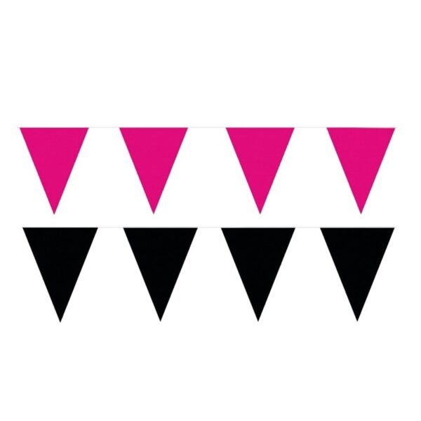 Black and Pink thema party vlaggetjes