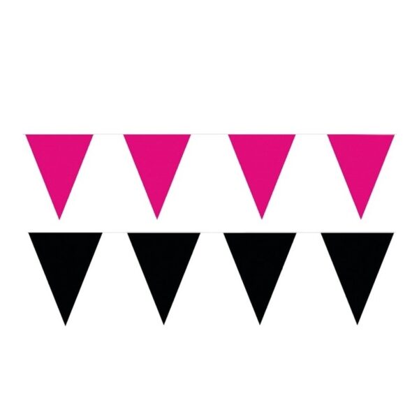 Black and Pink thema party vlaggetjes