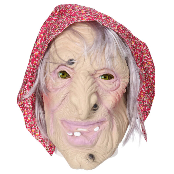 Masker oude vrouw - 1x - latex - feestmasker - verkleedaccessoires