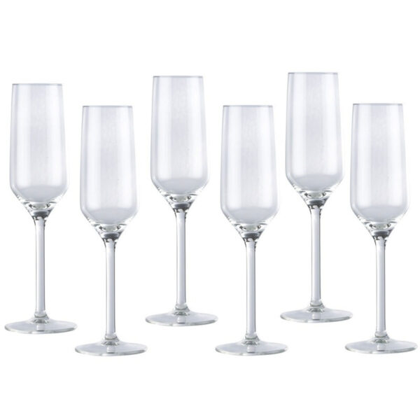 Luxury houseware Champagneglazen - 12x stuks - glas - 220 ml