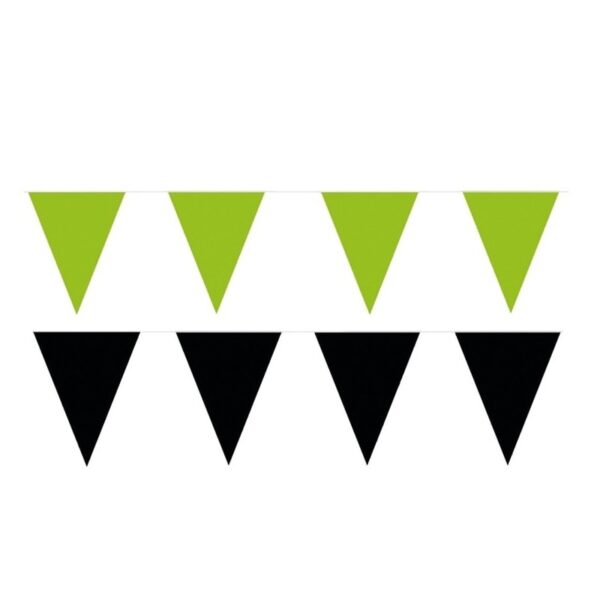 Black and Green thema party vlaggetjes