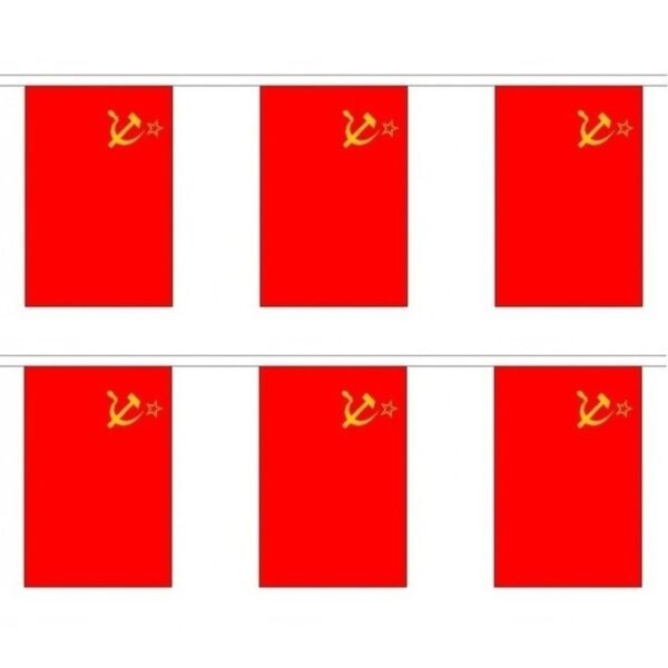 2x Stoffen vlaggenlijnen USSR 3 meter -