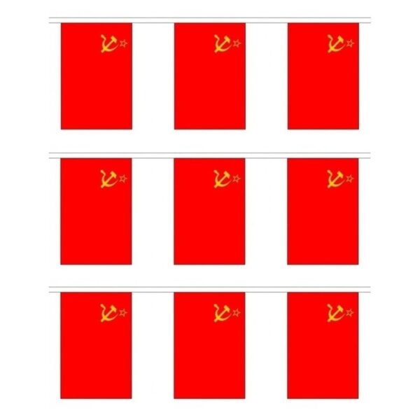 3x Stoffen vlaggenlijnen USSR 3 meter -