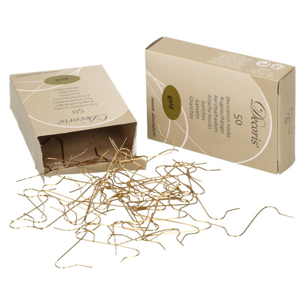 Decoris Ophanghaakjes - 400x - goud - voor kerstballen - 3,5 cm