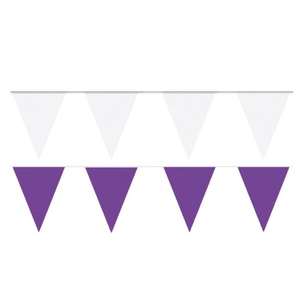 White and Purple thema party vlaggetjes