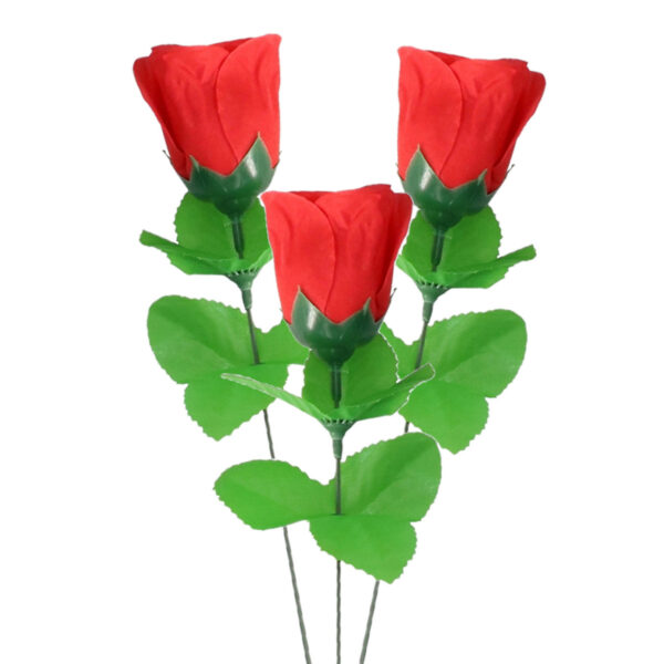 Rode roos kunstbloem - 3x - 28 cm - Valentijn kunstrozen - Kunstbloemen