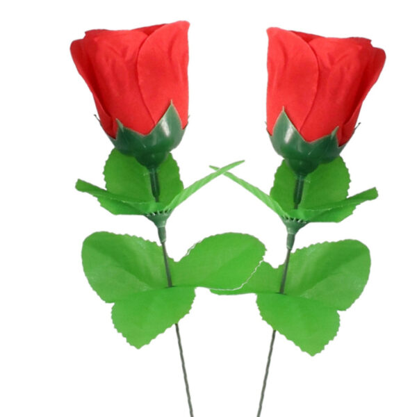 Rode roos kunstbloem - 2x - 28 cm - Valentijn kunstrozen