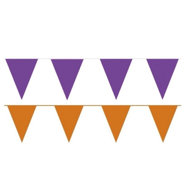 120 meter oranje/paarse buitenvlaggetjes -