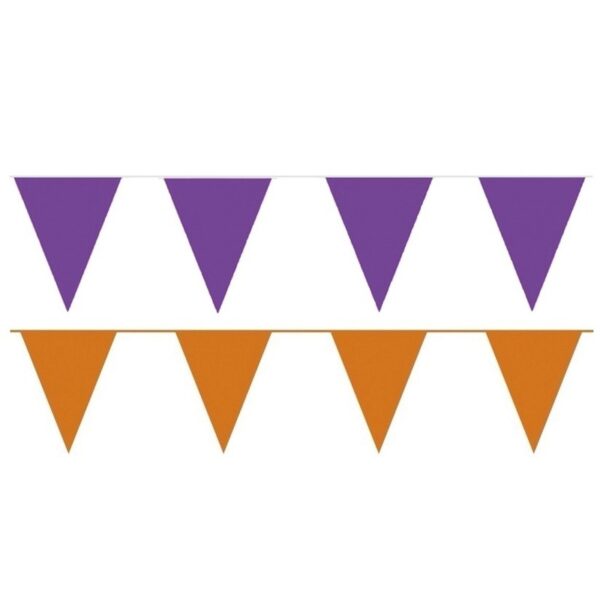 200 meter oranje/paarse buitenvlaggetjes -