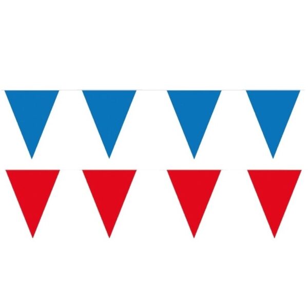 80 meter rode/blauwe buitenvlaggetjes