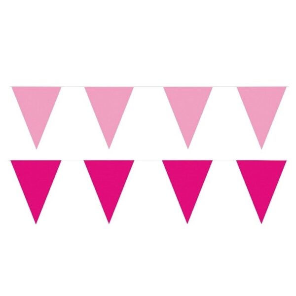 80 meter roze/lichtroze buitenvlaggetjes