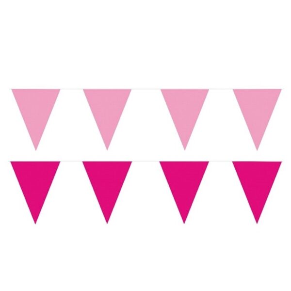 120 meter roze/lichtroze buitenvlaggetjes