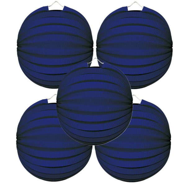 5x Blauwe lampionnen 22 cm