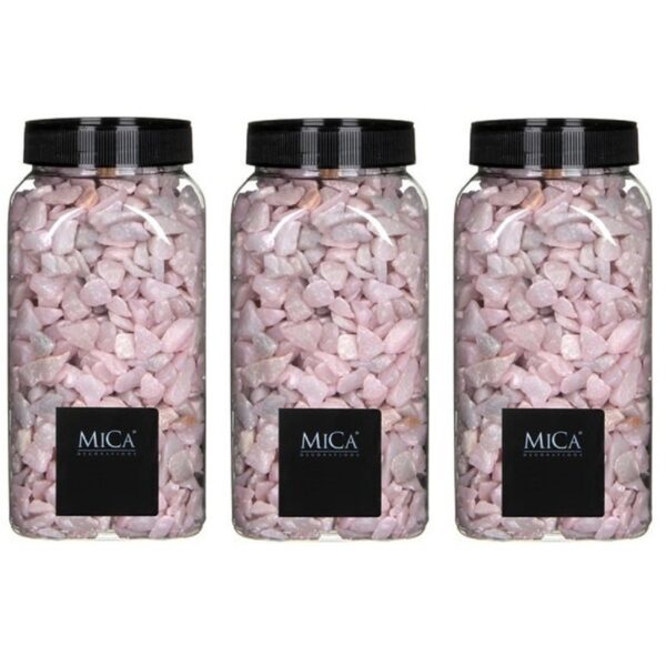 3x mica decorations decoratie steentjes - gras groen - 650 ml - 5-8 mm - hobbystenen