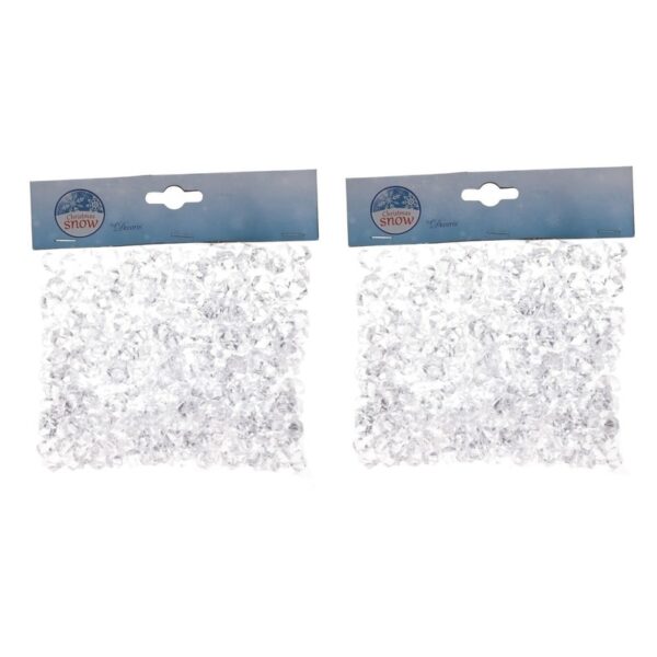 Decoris ijsblokjes - 2x - transparant - kunststof - 1 cm - 200 gram - decoratie - winter themafeest