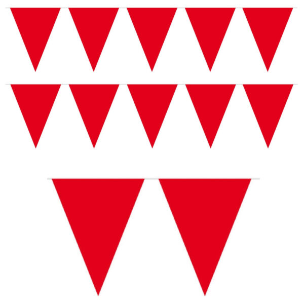 2x Rood mini vlaggenlijn feestversiering