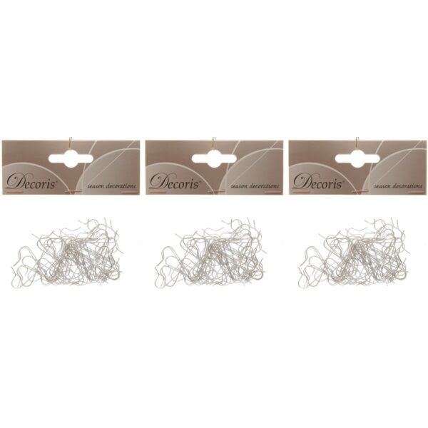 Decoris Kerstbalhaakjes - 150x st - zilver - 3,5 cm - ophanghaakjes -