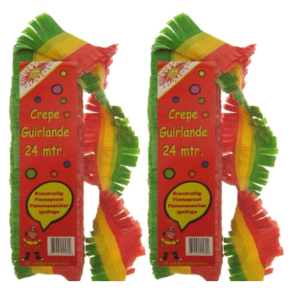 2x Feestslingers rood/geel/groen