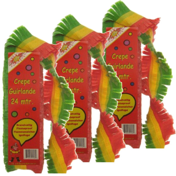 3x Feestslingers rood/geel/groen
