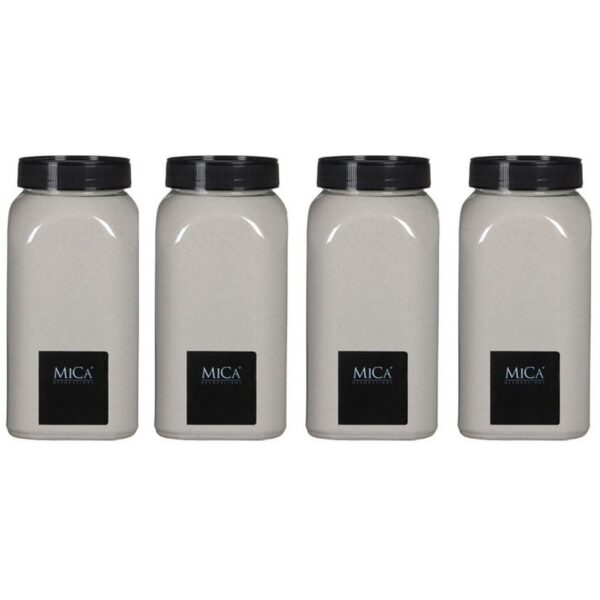 Mica Decorations deco Zand - 4x - 1 kg - cr?me wit - hoby zandkorrels -