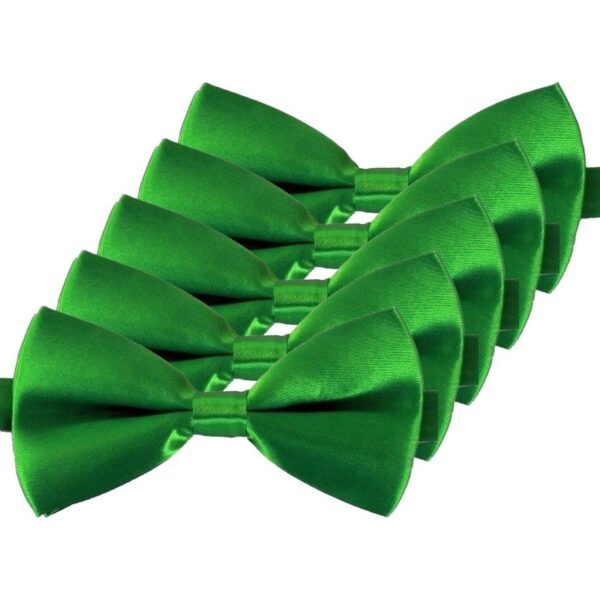 Carnaval verkleed vlinderstrikje - 5x - groen - 12 cm - dames/heren -