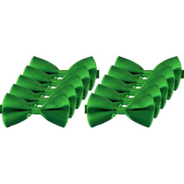 Carnaval verkleed vlinderstrikje - 10x - groen - 12 cm - dames/heren -