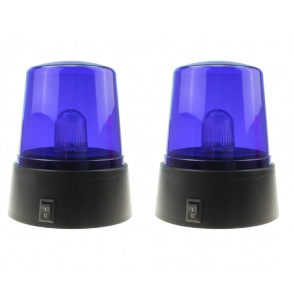 Set van 2x Zwaailamp/zwaailicht met blauw LEDlicht 11 cm -