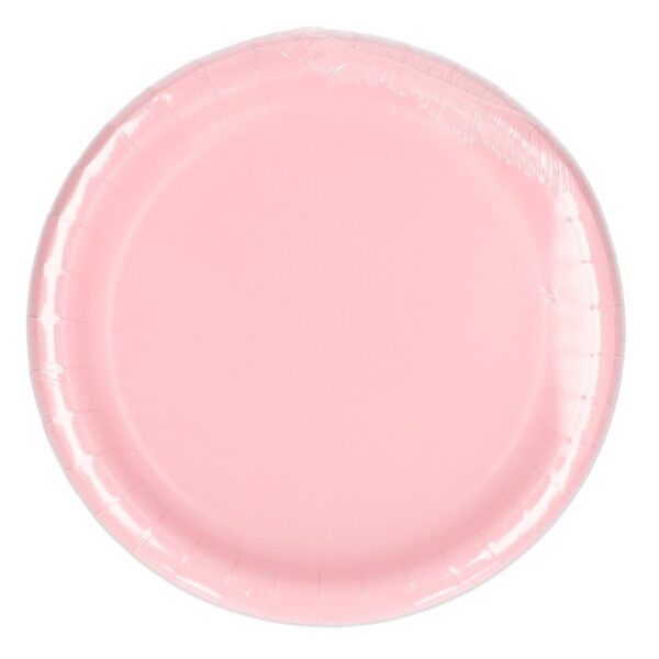 Feest bordjes - set 40x stuks - roze - dia 23 cm - Wegwerpborden - karton - Feestartikelen