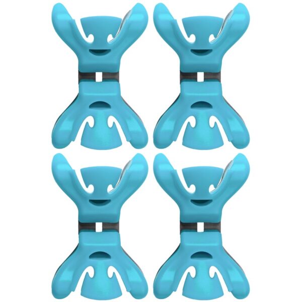 8x Kerstkaarten/geboortekaartjes ophangen klemmen blauw zonder plakband/spijkers/schroeven