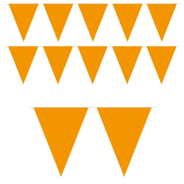 3x Mini vlaggetjeslijn slingers verjaardag oranje