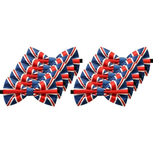 Verkleed vlinderstrikje - 10x - landen thema - Engeland - Union Jack